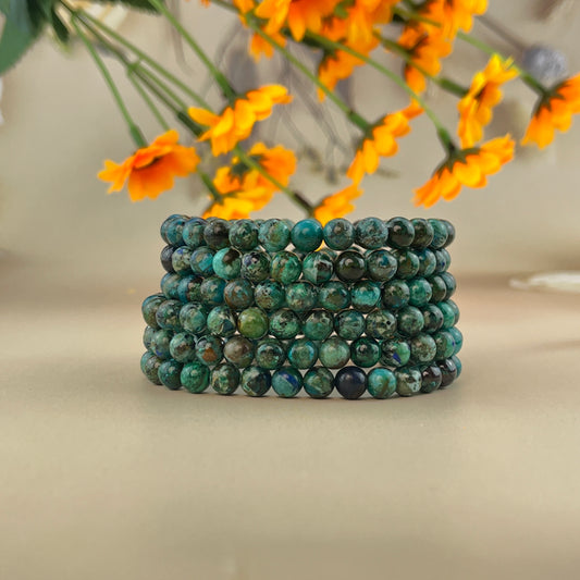 6/8/10mm Chrysocolla Crystal Bracelets Handmade Healing Crystal Crafts