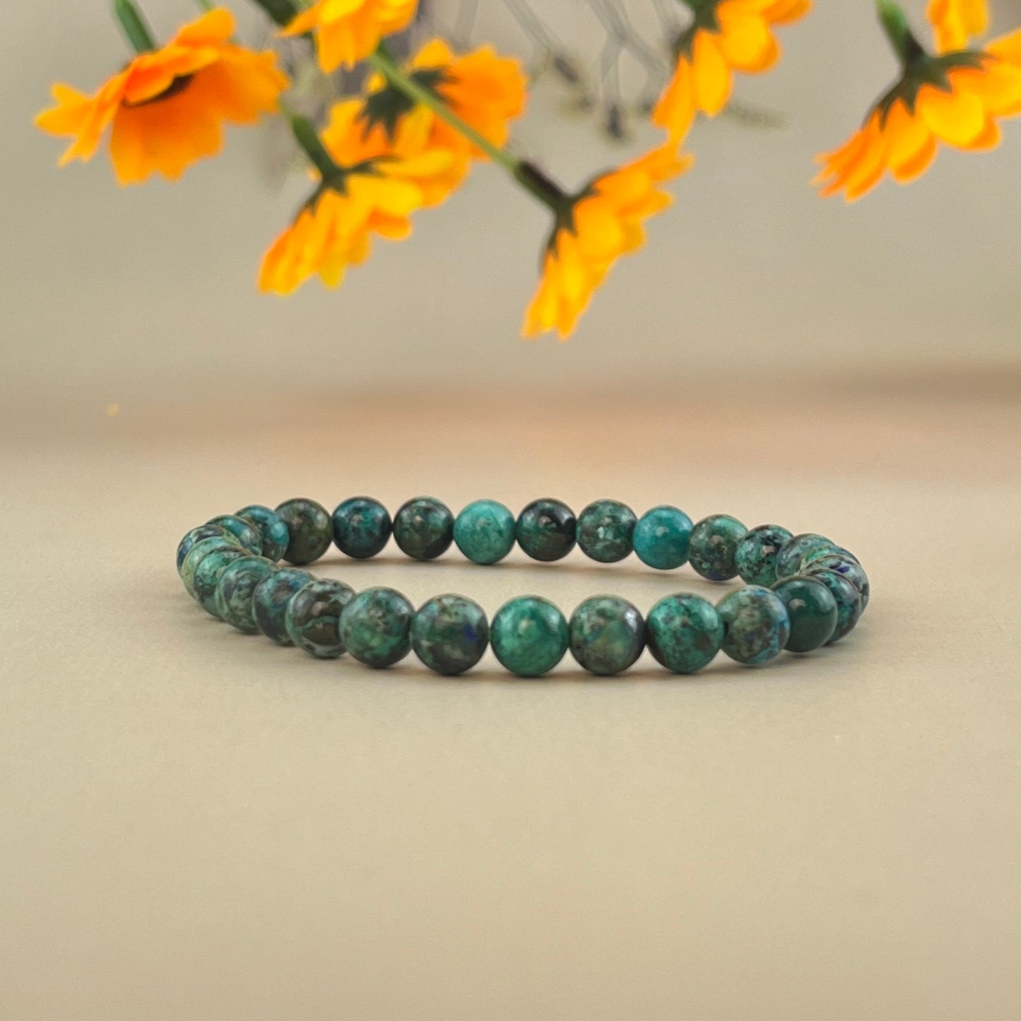 6/8/10mm Chrysocolla Crystal Bracelets Handmade Healing Crystal Crafts