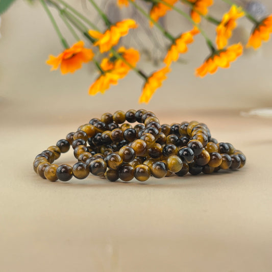 6/8/10mm Natural Tiger Eye Crystal Bracelets Handmade Healing Crystal Crafts