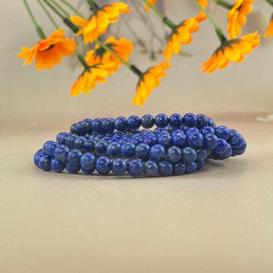 6/8/10mm Natural Lapis Lazuli Crystal Bracelets Handmade Healing Crystal Crafts