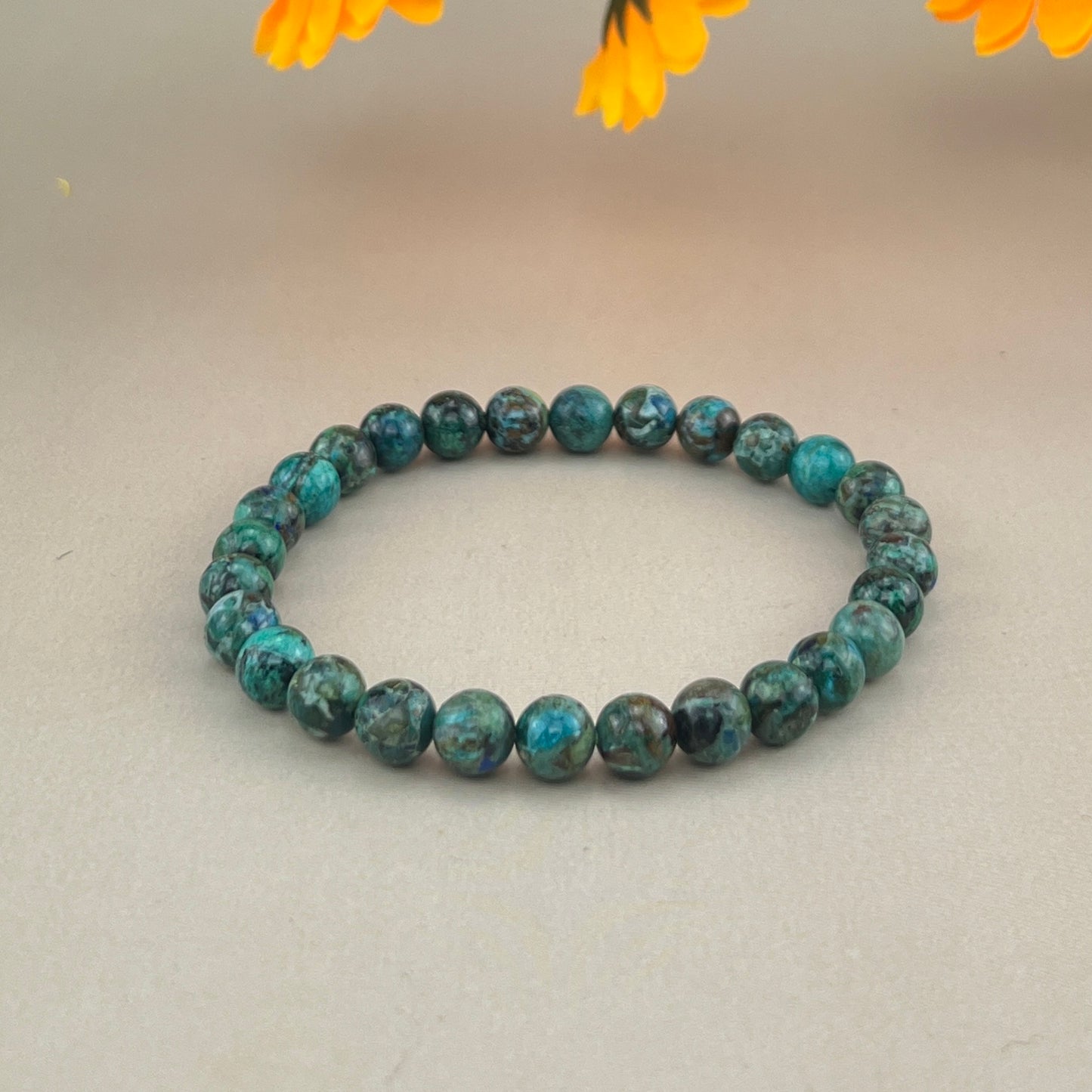 6/8/10mm Chrysocolla Crystal Bracelets Handmade Healing Crystal Crafts