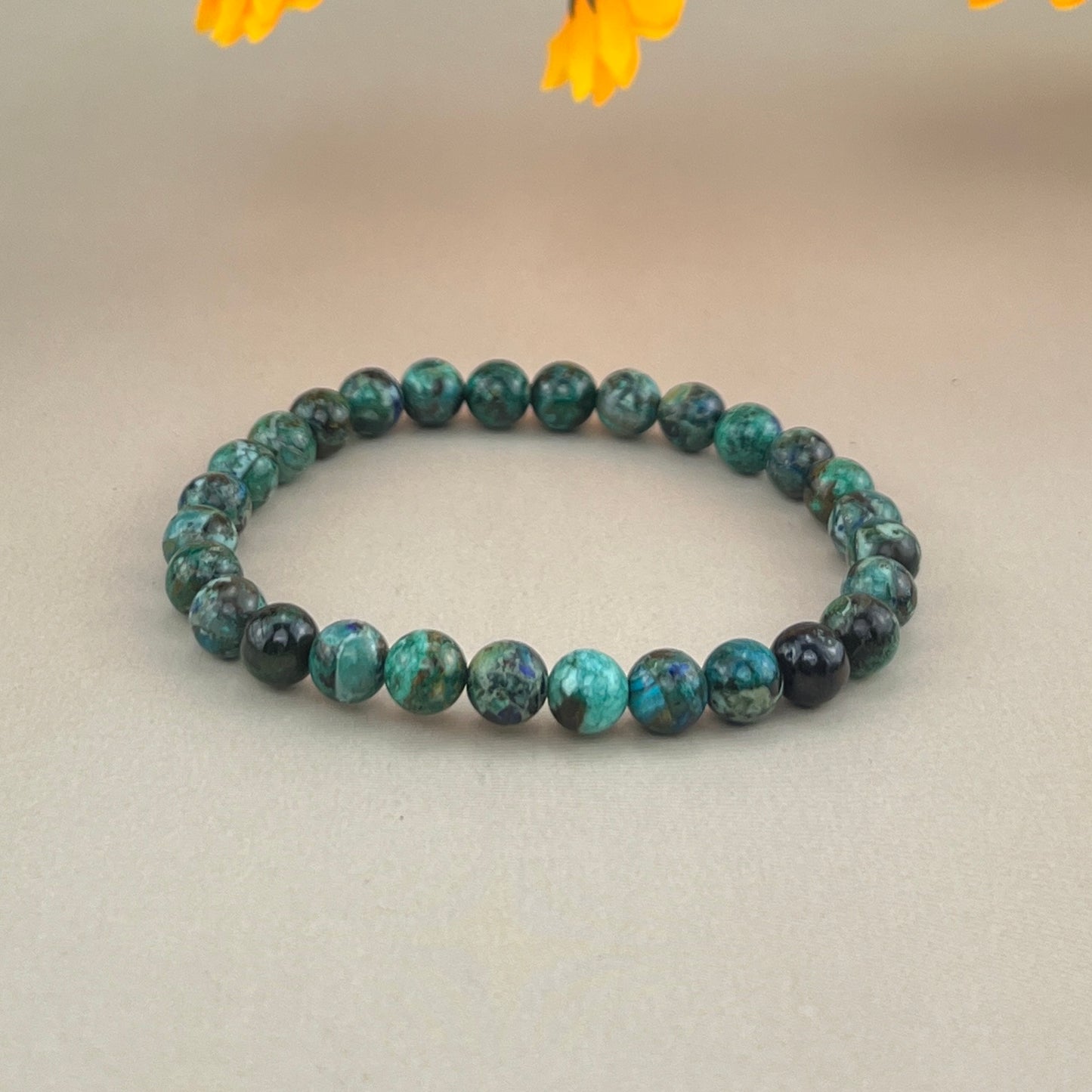 6/8/10mm Chrysocolla Crystal Bracelets Handmade Healing Crystal Crafts