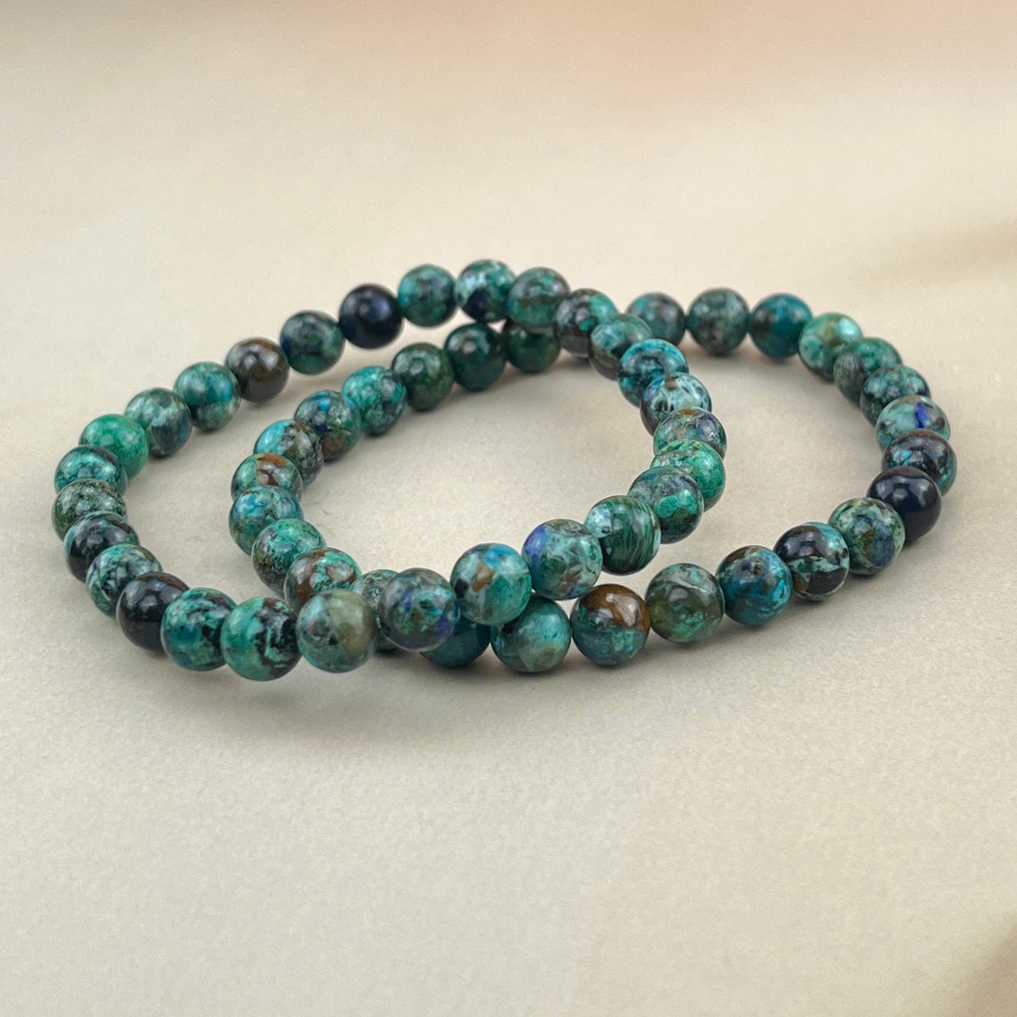 6/8/10mm Chrysocolla Crystal Bracelets Handmade Healing Crystal Crafts